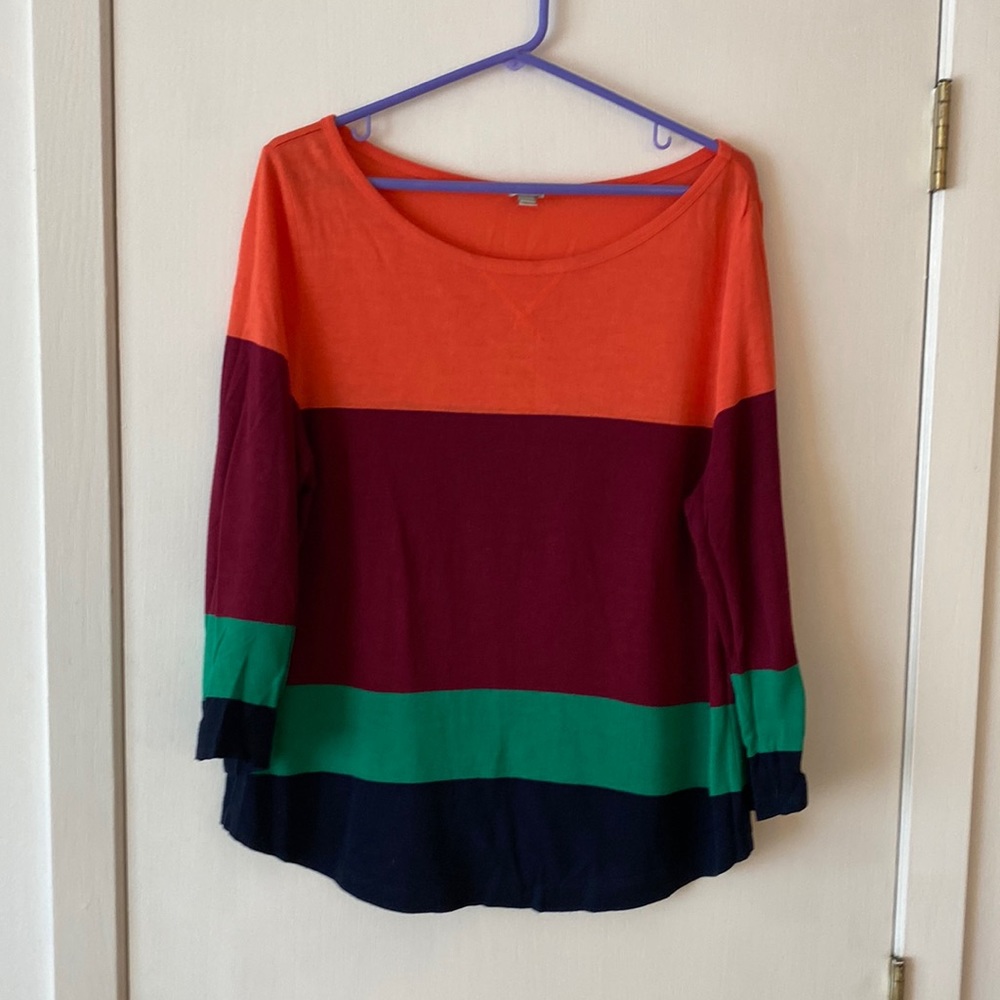 JCrew linen-blend striped top